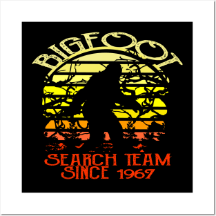 Bigfoot Search Team and Sasquatch T Shirts Posters and Art